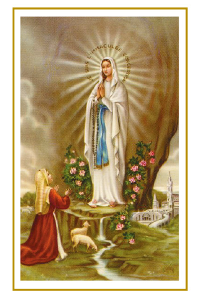 Our Lady of Lourdes and Bernadette - Ace Memorial Cards