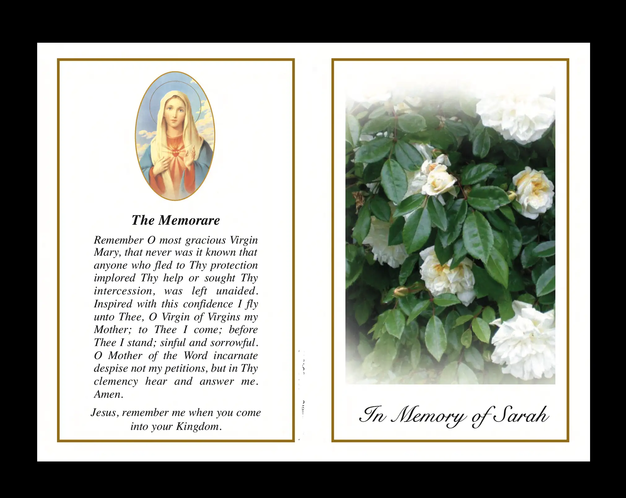 Sarah Melia Mem Card
