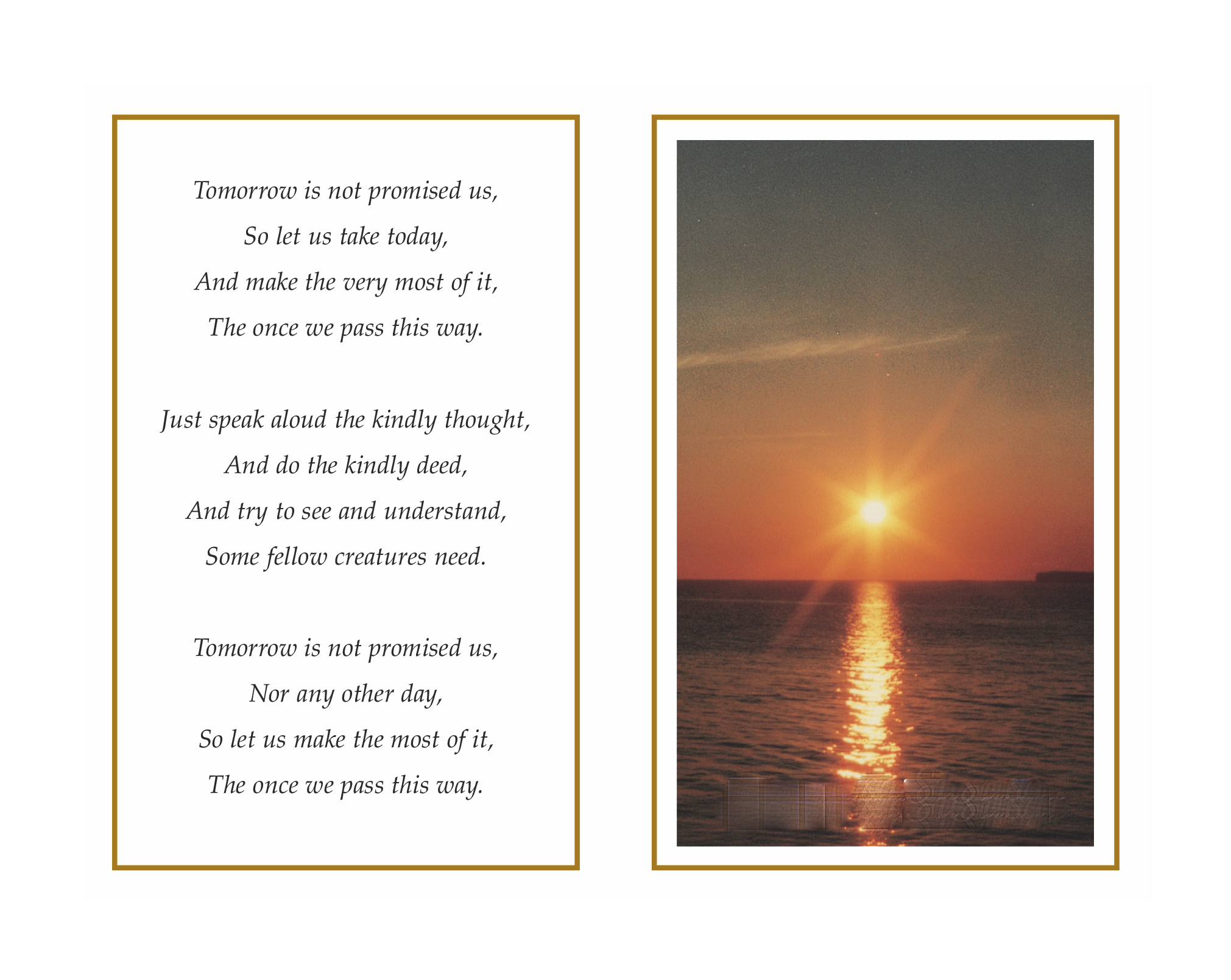 Sun Go Down On Galway Bay Mem Card